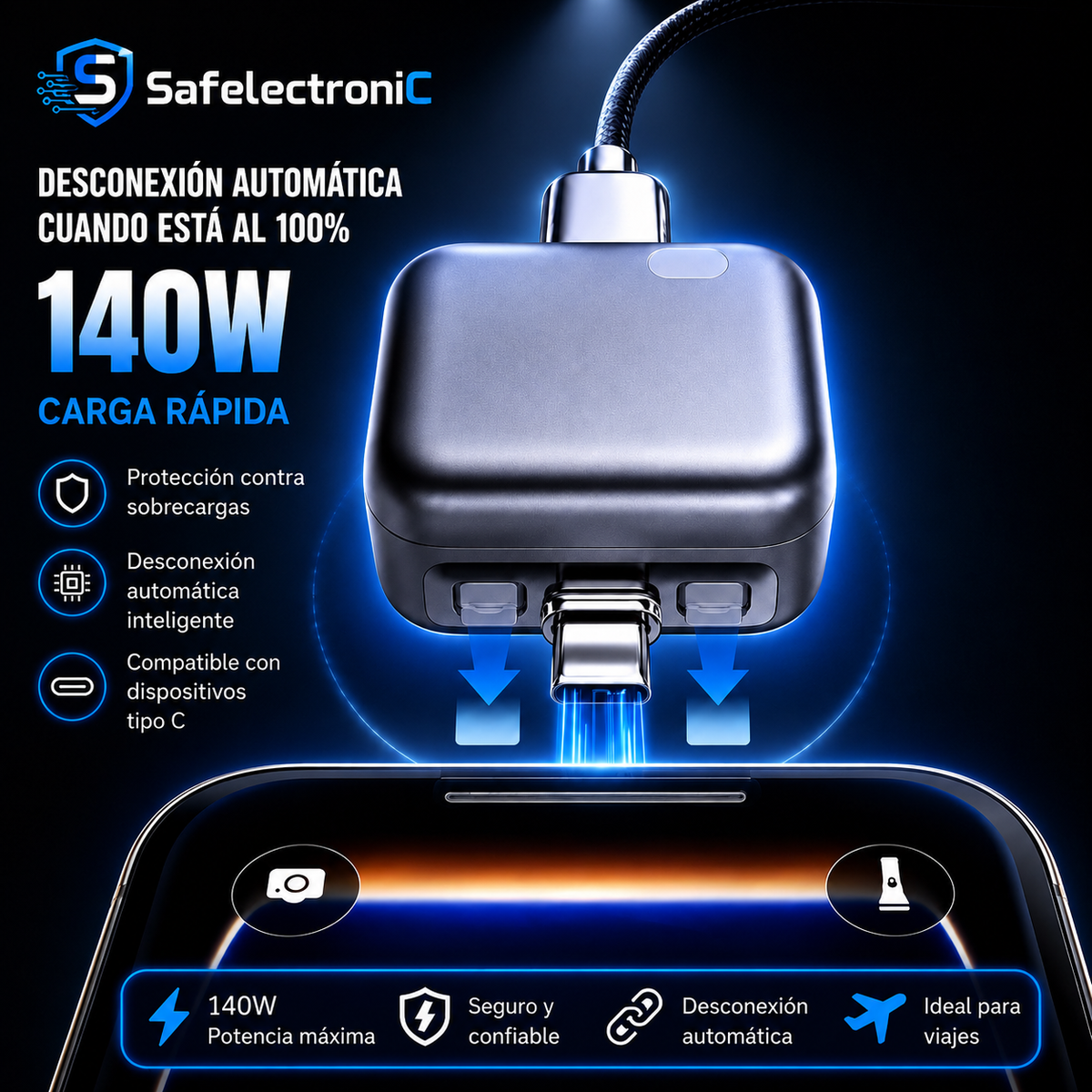 Safelectronic™ — Cargador con desconexión automática